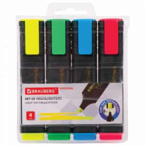 Набор текстовыделителей 4цв. BRAUBERG 